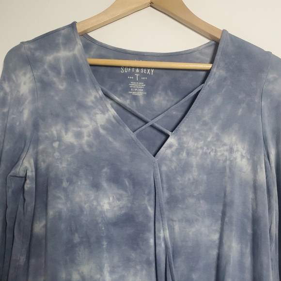 American Eagle Soft & Sexy Women Tie Dye Top Size Small Pullover Boho Fairycore - Picture 3 of 10